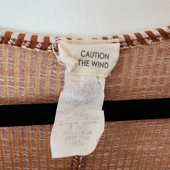 Anthropologie CAUTION TO THE WIND Brown Stripped Dress, Size M - Picture 3 of 5